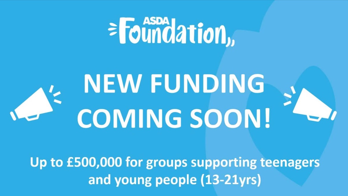 Joe McDonald (@joe_asdani) on Twitter photo New funding coming soon from the <a href="/AsdaFoundation/">Asda Foundation</a> focused on young people’s mental health.
On Thurs 27th Feb, the £500k Young Futures Fund will open, to help groups deliver activities for young people (13yrs – 21yrs), helping to improve mental health and wellbeing. New funding coming soon from the <a href="/AsdaFoundation/">Asda Foundation</a> focused on young people’s mental health.
On Thurs 27th Feb, the £500k Young Futures Fund will open, to help groups deliver activities for young people (13yrs – 21yrs), helping to improve mental health and wellbeing.