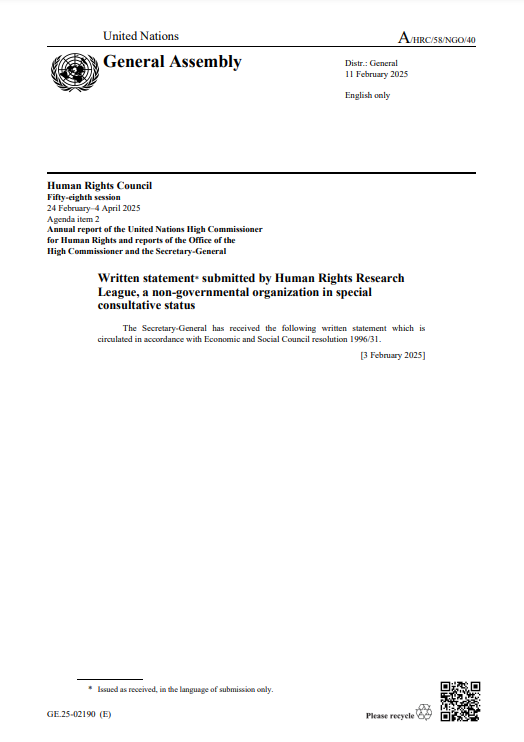 Today, in the fourth year after the Taliban's seizure of power, almost half of the population in #Afghanistan – an estimated 22.9 million people – will require humanitarian assistance to survive in 2025. See our full statement submitted to the UN GA below. docs.un.org/en/A/HRC/58/NG…