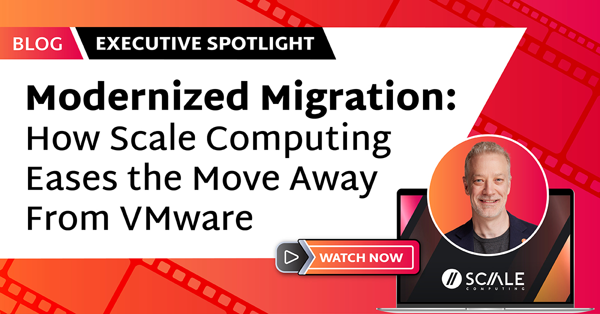 ScaleComputing's tweet image. Migrating from #VMware can seem overwhelming. Scale Computing CEO Jeff Ready explains how we&apos;ve spent years perfecting the process, for a smoother, simpler path to modernizing #ITinfrastructure. Watch the vdeo in our 2nd #ExecutiveSpotlight blog post here:
scalecomputing.com/blog/scale-com…