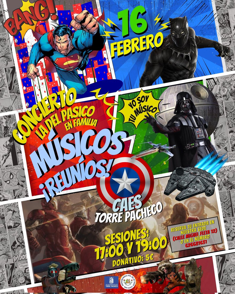 Concierto La del Pasico en Familia ¡MUSICOS, REUNÍOS!

Disfruta en familia con bandas sonoras de vuestros superhéroes favoritos

Domingo 16 de febrero con pases: 17:00 y 19:00

Donativo 5€

Reserva tu entrada en la Calle Miguel Fleta,  12 o llámanos al 626681631