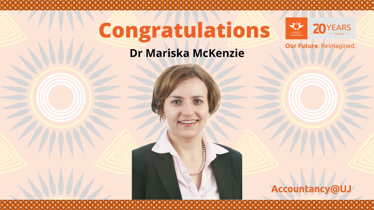 UJAccountancy's tweet photo. Congratulations to Prof Ben Marx and Dr Mariska Mckenzie whose article "A Post-Mortem of Municipal Audit Action Plans Used to Resolve Financial Distress in South Africa " has been published in Sustainability Journal Vol.17 , Issue 4.

🔗https://t.co/IaLRdIaZr5

#UJ #Research #SOA #Sustainability