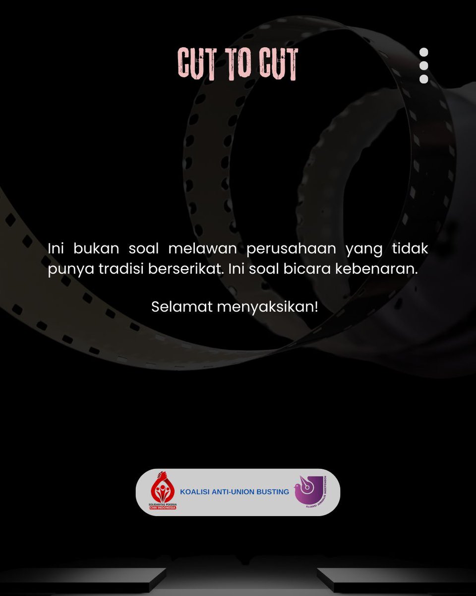 AJIBdg's tweet photo. Yuk! Ikut dalam gerakan #StopUnionBusting dengan berpartisipasi sebagai penyelenggara nobar dan diskusi film dokumenter Cut To Cut di kota kalian.
@AJIIndonesia

Isi formulirnya di tautan ini:
https://t.co/fmqw4GQLy6

#antiunionbusting #serikatpekerja #spci #cnnindonesia #buruh https://t.co/EWxYA5HT9z