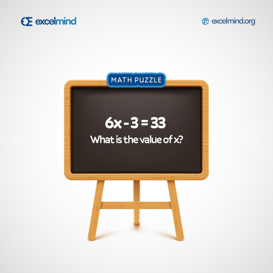 joinexcelmind's tweet image. Time to put those math skills to the test! 🤓
Solve for x and drop your answer belowlet’s see who gets it right first!
#ExcelMindMath #TeenMathChallenge #QuickMath