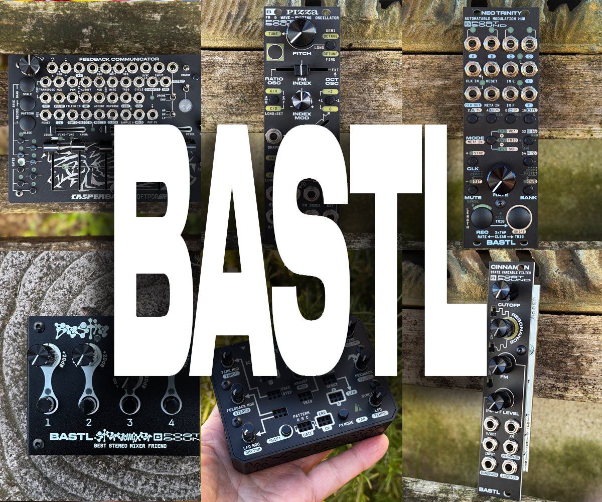 beatsvilleJP's tweet photo. チェコのマニアック・シンセサイザー・ブランド【BASTL INSTRUMENTS】の販売をスタート！

個性的で素晴らしいユーロラック・モジュラー・シンセ、デスクトップ・シンセサイザー/FXの『全機種』をラインナップ。

BASTLは自由奔放なシンセサイザーのコミュニティ！

https://t.co/DS5hpZ1Qdw https://t.co/8i3xkZ9D9D