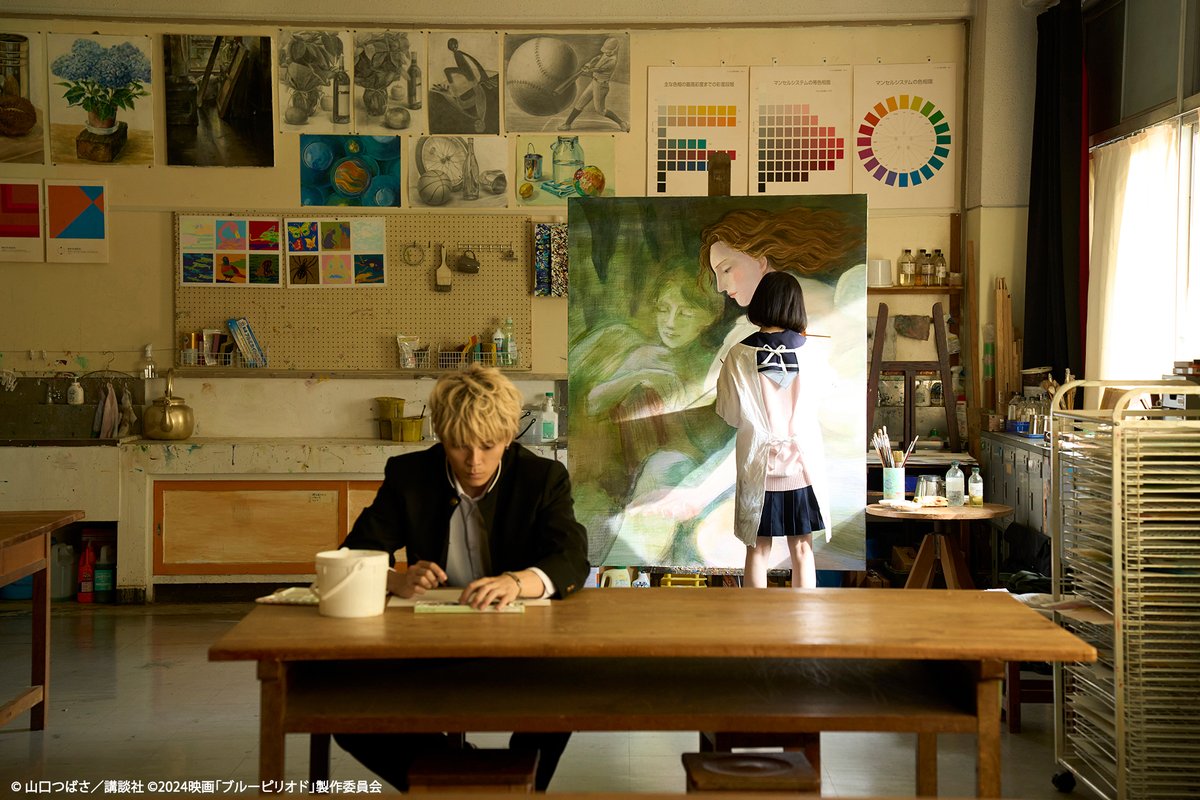 PrimeVideo_JP's tweet image. 眞栄田郷敦 主演
映画『ブルーピリオド』
見放題独占配信中🔷

本作の撮影のため、
74人のアーティストが
401枚の絵を制作‼

キャスト陣もクランクインの前から
絵画練習をスタート✏️

40年以上、油絵講師として活躍する
海老澤功先生から指導を受けた
眞栄田さん本人の描いた絵も
本編に登場🎨