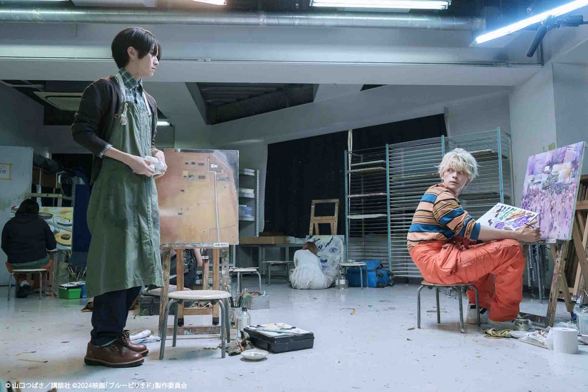 PrimeVideo_JP's tweet image. 眞栄田郷敦 主演
映画『ブルーピリオド』
見放題独占配信中🔷

本作の撮影のため、
74人のアーティストが
401枚の絵を制作‼

キャスト陣もクランクインの前から
絵画練習をスタート✏️

40年以上、油絵講師として活躍する
海老澤功先生から指導を受けた
眞栄田さん本人の描いた絵も
本編に登場🎨