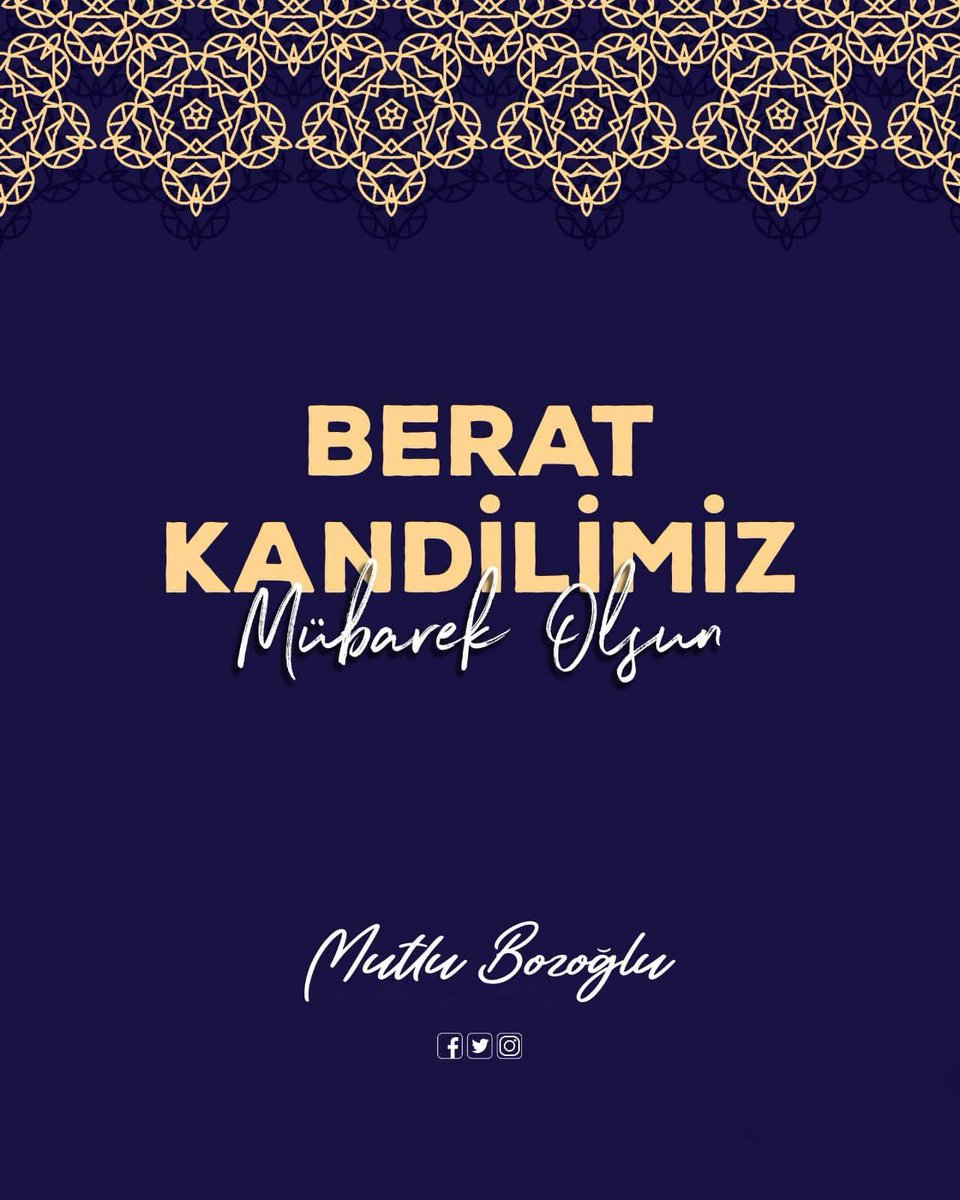 MutluBozogluSlv's tweet photo. Ramazan-ı şerifin müjdecisi #BeratKandili’nin ülkemize, milletimize ve bütün İslam alemine hayırlar getirmesini temenni ediyorum. Dua eder dua beklerim dostlar, Berat kandilimiz mübarek olsun.

#BeratKandili https://t.co/PFouWg6GJU