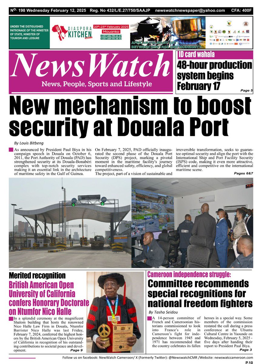 The new 48-hour National Identity Card production system launches on February 17! Want to know how it works? 

Get all the details in this week’s issue of NewsWatch Newspaper at any newspar kiosk. 

Don’t miss out! 

#NewsWatch #Cameroon
