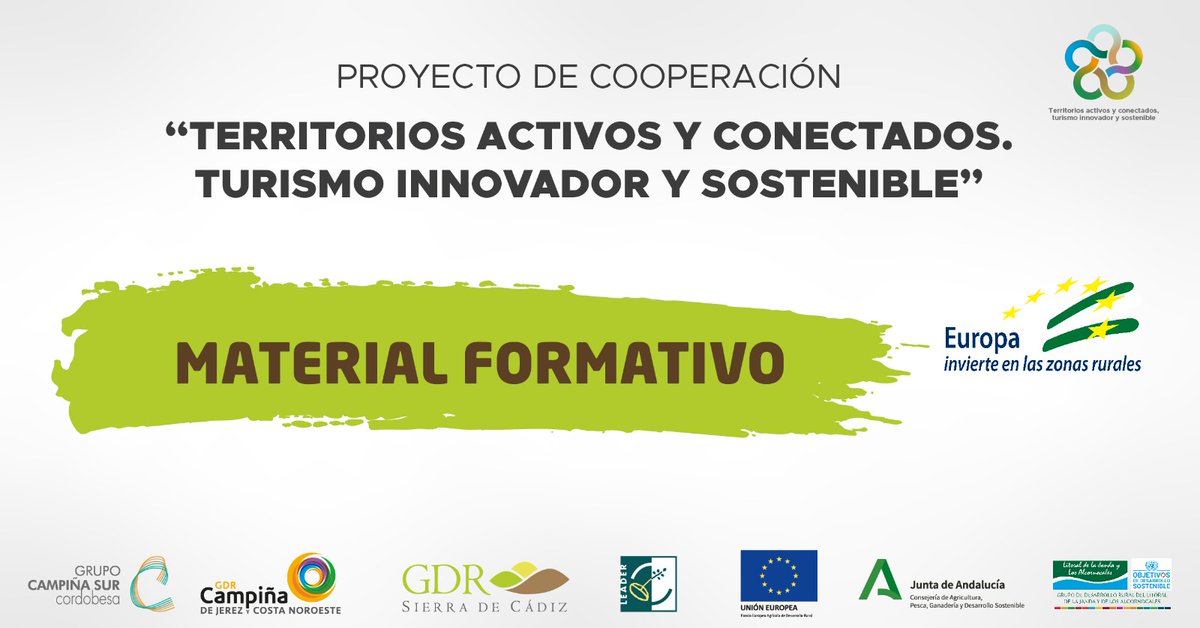 👉Ya podéis descargar el material formativo correspondiente al de cooperación "𝑇𝑒𝑟𝑟𝑖𝑡𝑜𝑟𝑖𝑜𝑠 𝑎𝑐𝑡𝑖𝑣𝑜𝑠 𝑦 𝑐𝑜𝑛𝑒𝑐𝑡𝑎𝑑𝑜𝑠. 𝑇𝑢𝑟𝑖𝑠𝑚𝑜 𝑖𝑛𝑛𝑜𝑣𝑎𝑑𝑜𝑟 𝑦 𝑠𝑜𝑠𝑡𝑒𝑛𝑖𝑏𝑙𝑒" en nuestra web.
⏩ gdrsierradecadiz.org/material-forma…