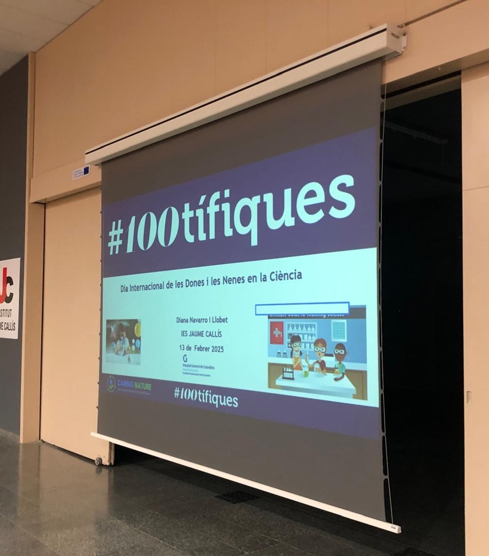 🗓️Avui hem participat en una xerrada 👉IES Jaume Callis dedicada al dia internacional de les #Dones i les #Nenes a la #Ciència #100tífiques 😃