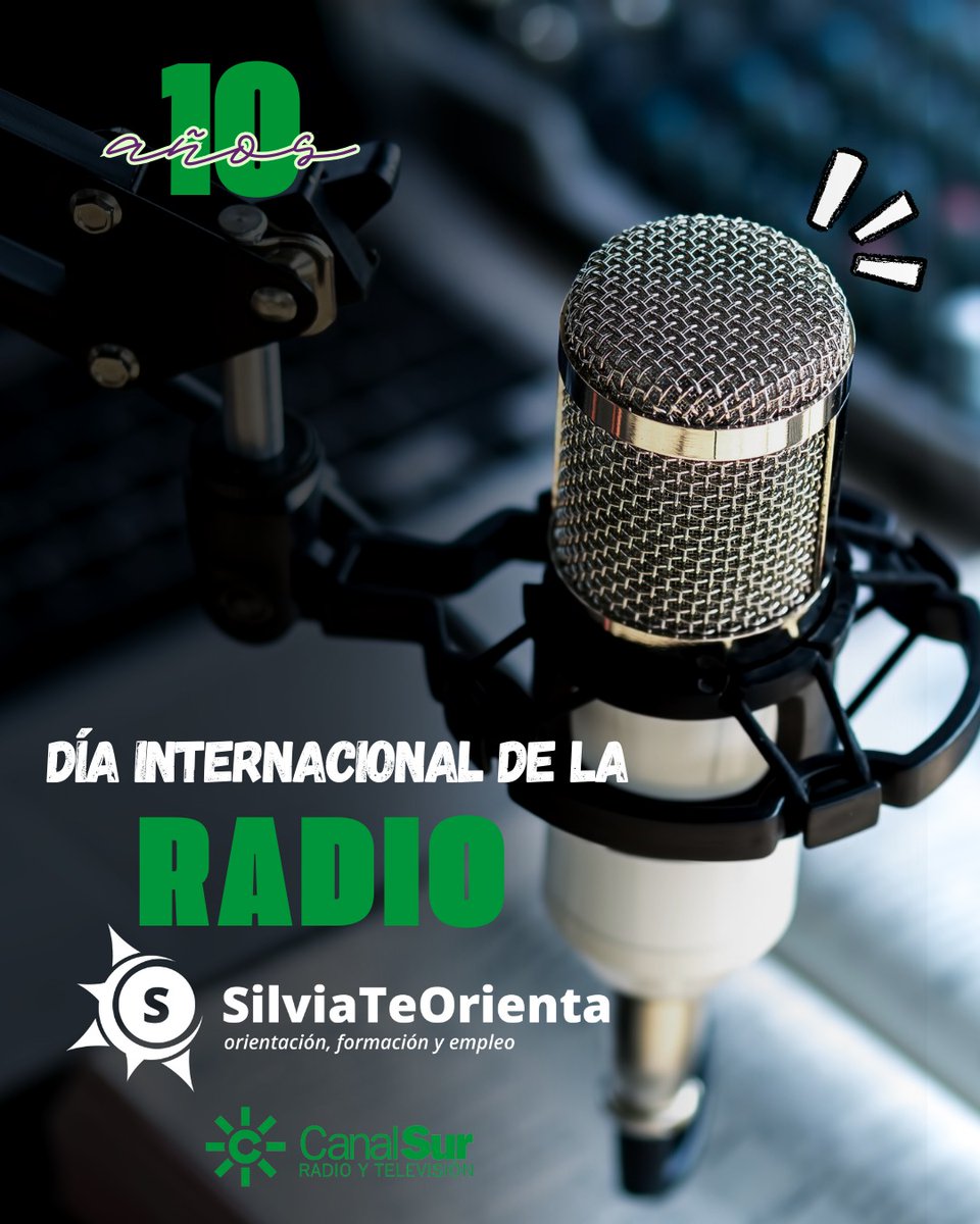 Orientación Laboral en Radio Andalucía Información (@orientacion_csr) on Twitter photo Hoy celebramos el Día Internacional de la Radio 🎉
El equipo de #OrientaciónLaboral de #SilviaTeOrienta cumple 10 años y prepara una celebración muy especial. ¡Estate atento/a a nuestros programas! 💜📻
¡Gracias a <a href="/SaucedoSilv/">Silvia Saucedo</a> por hacerlo posible, a <a href="/CanalSurRadio/">Canal Sur Radio</a> y oyentes! Hoy celebramos el Día Internacional de la Radio 🎉
El equipo de #OrientaciónLaboral de #SilviaTeOrienta cumple 10 años y prepara una celebración muy especial. ¡Estate atento/a a nuestros programas! 💜📻
¡Gracias a <a href="/SaucedoSilv/">Silvia Saucedo</a> por hacerlo posible, a <a href="/CanalSurRadio/">Canal Sur Radio</a> y oyentes!