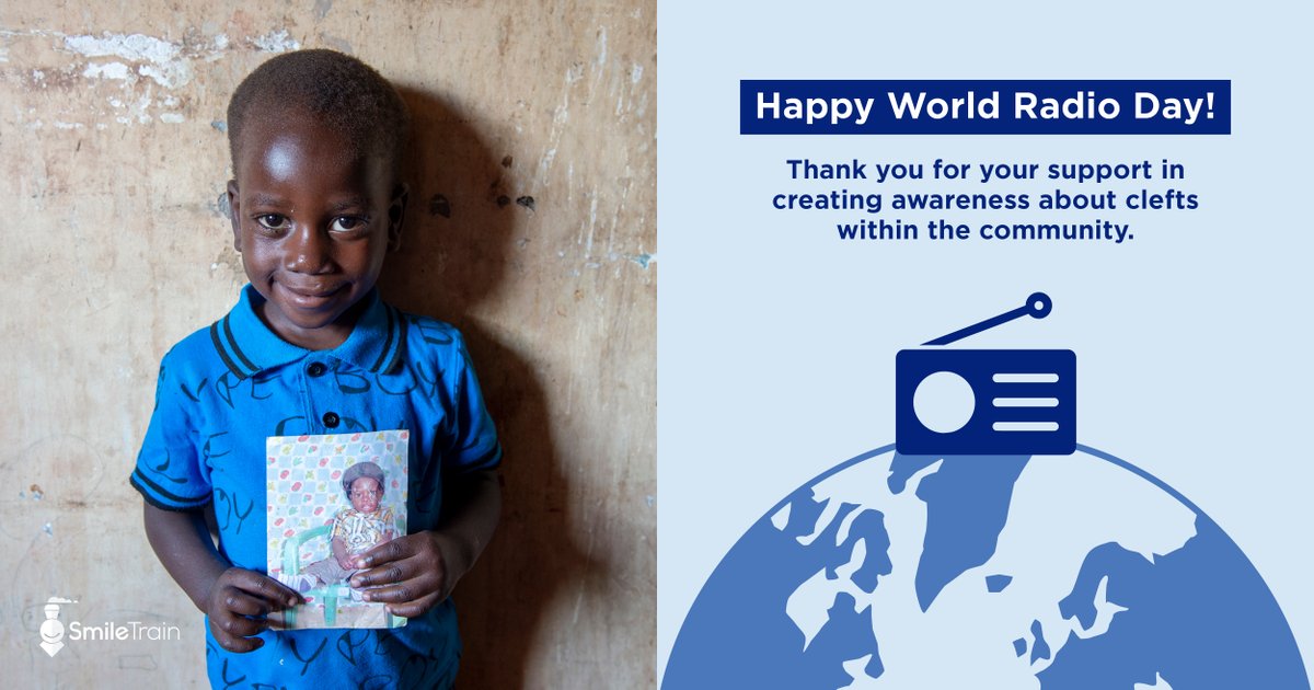 SmileTrainAfric's tweet photo. Today, we celebrate #worldradioday and #journalists who are making a difference. Smile Train is thankful to journalists who raise #awareness about #clefts. Your stories bring hope and information on free treatments to families. Thank you for being our partners in this journey. https://t.co/vIxgXd6T5S