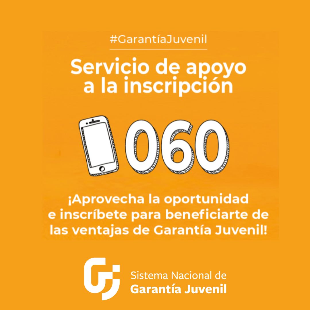 Garantia_juvenil (@garantia_juv) on Twitter photo 📲#GarantíaJuvenil mejora el apoyo a la inscripción ⤵️
🔵 Acceder a este servicio es muy sencillo ⤵️
🔸 Llama al 060 y pide “Apoyo para inscribirte en Garantía Juvenil”
🔸 Escribe un correo a info.garantíajuvenil@sepe.es 📲#GarantíaJuvenil mejora el apoyo a la inscripción ⤵️
🔵 Acceder a este servicio es muy sencillo ⤵️
🔸 Llama al 060 y pide “Apoyo para inscribirte en Garantía Juvenil”
🔸 Escribe un correo a info.garantíajuvenil@sepe.es