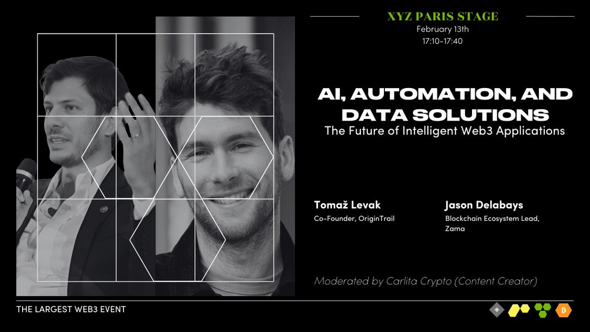 origin_trail's tweet image. Our @TomazOT is at @nft_paris, exploring the future of Web3 applications &amp;amp; how @origin_trail Decentralized Knowledge Graph:

🤖 Powers AI agents with collective memory
⚖️ Fights illicit content
🇺🇸 Ensures compliance for 40% US imports
🛡️ Safeguards IP in the age of AI
&amp;amp; more!