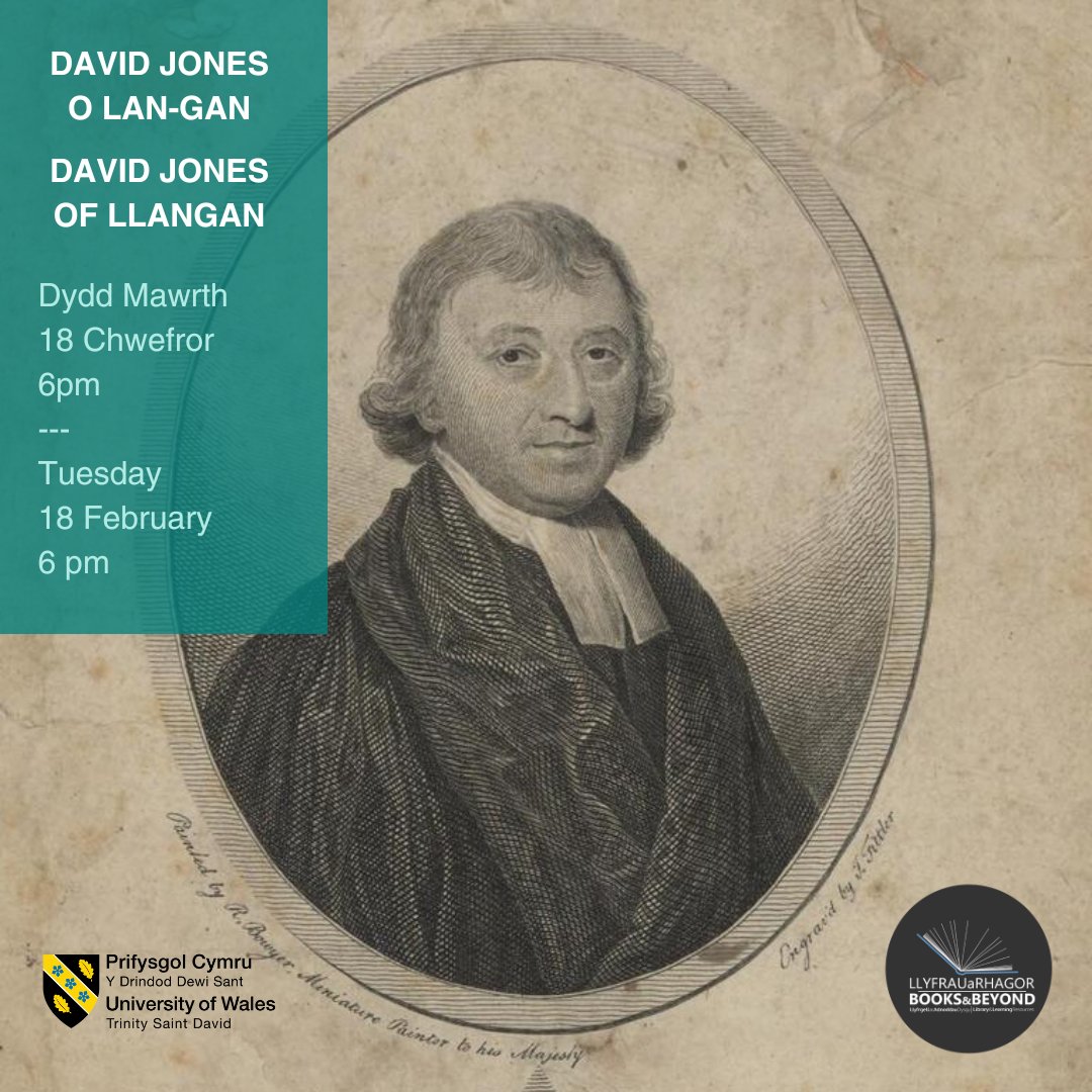 📣 Yn digwydd yn fuan: Sgyrsiau - David Jones o Lan-gan
📅 Dydd Mawrth 18 Chwefror
⏰ 6:00pm – 7:30pm
📍 Campws Llambed PCYDDS

Dilynwch y ddolen i ddysgu rhagor:
tockify.com/uwtsdlibrary/d…

#LlyfrPCYDDS