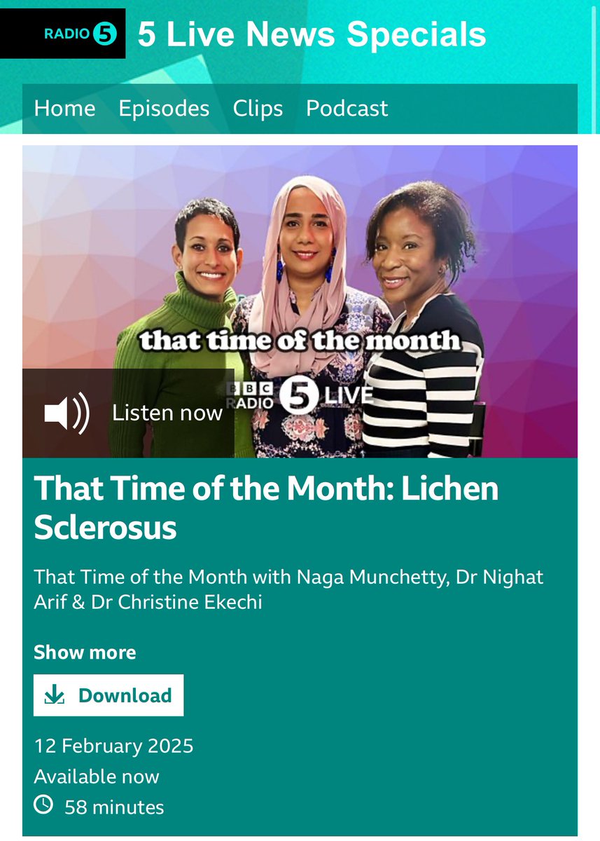 ๐ซ๐ ๐ต๐๐๐๐๐ ๐จ๐๐๐ (@drnighatarif) on Twitter photo BBC5 Live: That Time Of The Month: Spotlight on Lichen Sclerosis
bbc.co.uk/programmes/p0kโฆ
Guess how many times we said โVulvaโ and โVaginaโ at lunchtime!??
We had such a massive response to this episode of That Time of the Month on BBC5 Live hosted by <a href="/TVNaga01/">Naga Munchetty</a> <a href="/DrEkechi/">Dr Christine Ekechi</a> and BBC5 Live: That Time Of The Month: Spotlight on Lichen Sclerosis
bbc.co.uk/programmes/p0kโฆ
Guess how many times we said โVulvaโ and โVaginaโ at lunchtime!??
We had such a massive response to this episode of That Time of the Month on BBC5 Live hosted by <a href="/TVNaga01/">Naga Munchetty</a> <a href="/DrEkechi/">Dr Christine Ekechi</a> and