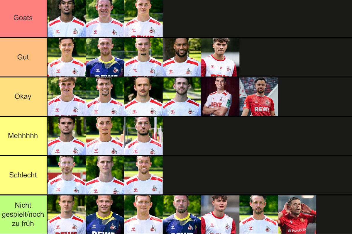 Hab das auch mal für unseren Kader gemacht( ja ich weiß für Gazi und Schmied ist es vielleicht noch bisschen zu früh)