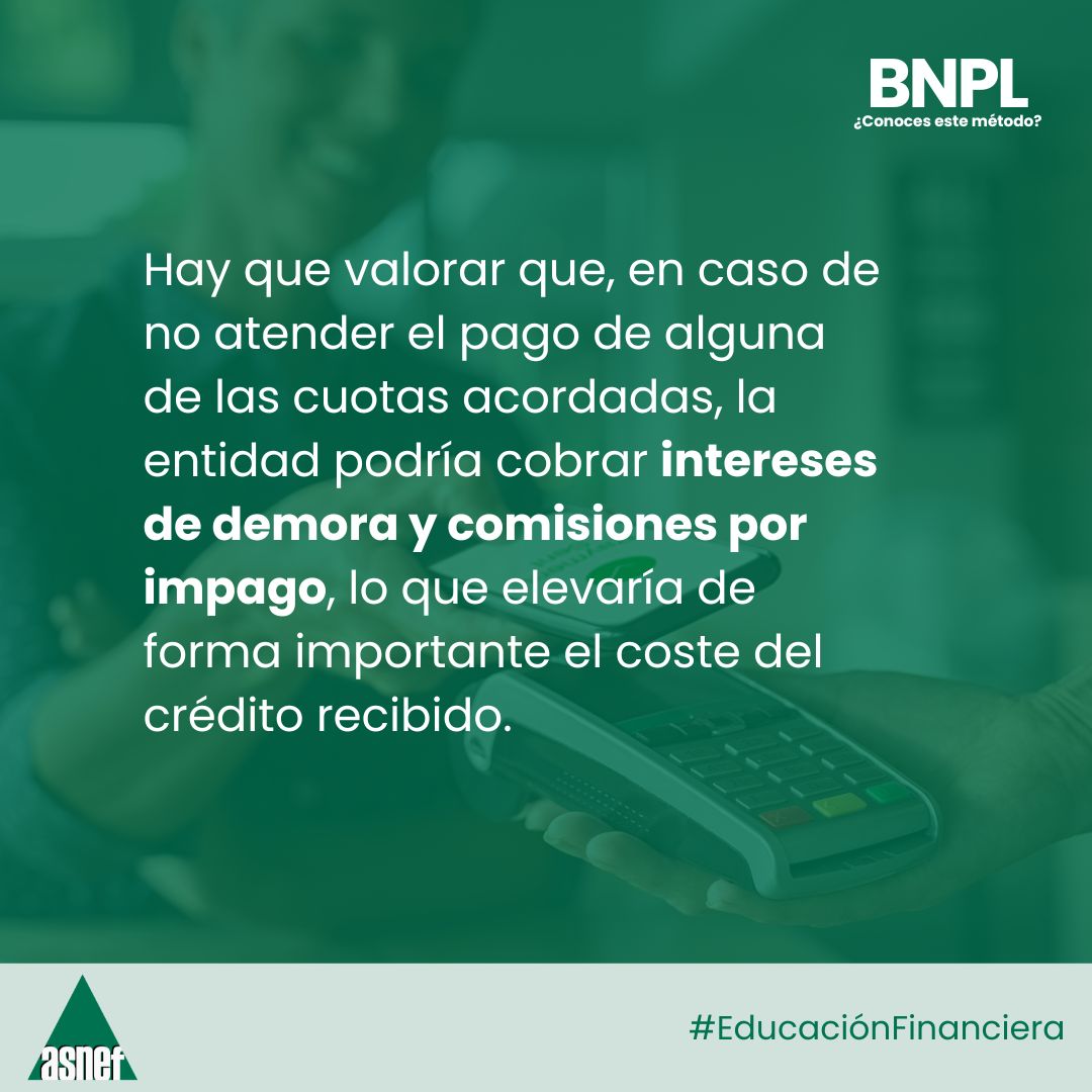 ASNEF_'s tweet image. El modelo &quot;Compra ahora, paga después&quot;  te permite fraccionar pagos en cuotas.

✅ Cómodo y rápido.
⚠️ Pero puede fomentar compras impulsivas y generar altos intereses por retraso.
#EducaciónFinanciera #BNPL #ComprasResponsables