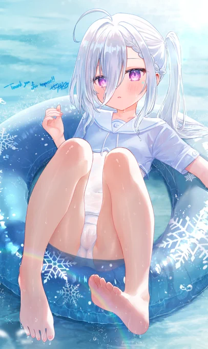 白スクサイドテール白髪ちゃん 
