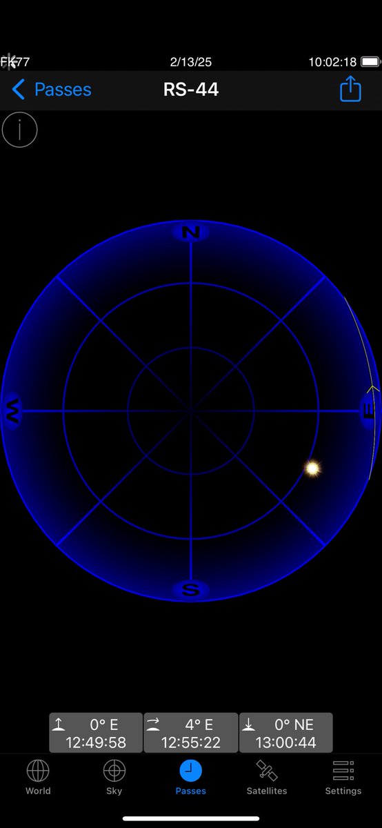 I am leaving now at 6 AM to get a coffee and guava quesito, drive an hour to the far east point of St. Croix, and setup for the RS-44 pass at 12:49 UTC. It is very low elevation today for me, so please be kind and QRP, or else I won’t be able to hear my signal due to AGC. #amsat