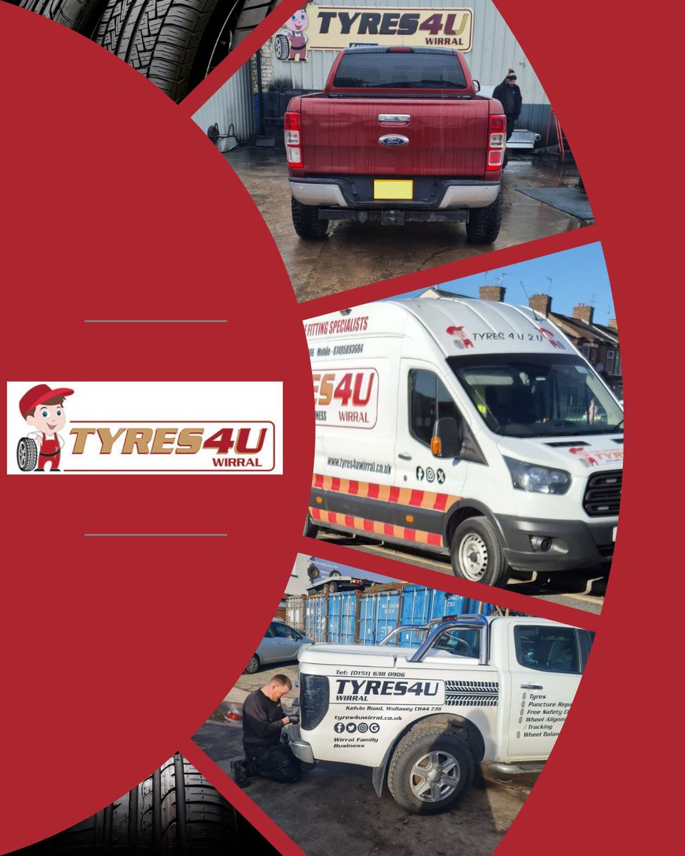 We can help you with:
-Free tyre safety checks
-New tyres - branded, budget or mid range.
-Wheel alignment
-Punture repair
-Mobile tyre service to fit new tyres
Contact us or call in today:
0151 638 0906
Kelvin Road, Wallasey, CH44 7JW
#wirral #wirralbusiness #mobiletyreswirral