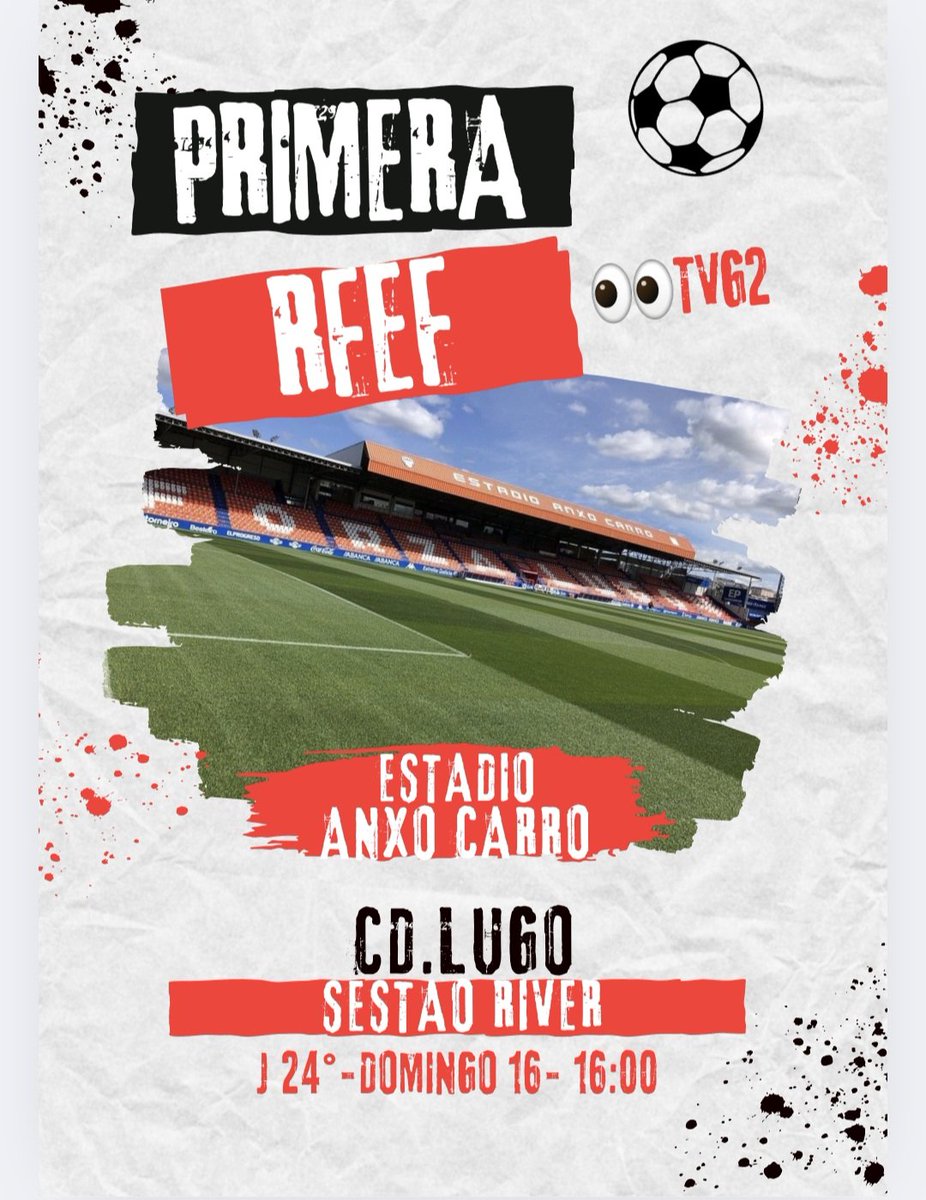 infutbolgalicia's tweet photo. 🔛MAÑANA EMPIEZA LA JORNADA 24.#PrimeraRFEF
⚽️VIERNES "REINA SOFIA"
@UnionistasCF-@Ourense_CF
20;30 💻FEFTV
⚽️SAB "ESPIÑEDO"
@CD_Arenteiro- @SDTarazona
17h 🖥TVG2
⚽️DOM "BARREIRO"
@RCCelta #Fortuna-#RUnion
12h 🖥TVG2
⚽️DOM "ANXO CARRO"
@CDeportivoLugo -#Sestao
16h 🖥TVG2 https://t.co/VyFK6pH2lU
