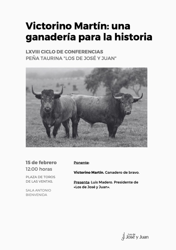 Los de José y Juan (@losdejoseyjuan) on Twitter photo 🟢Victorino Martín, una ganadería para la historia.
📍Sábado 15 de febrero a las 12:00h.
✅Entrada gratuita hasta completar aforo.
<a href="/LasVentas/">Plaza de Las Ventas</a>
#Toros #Tauromaquia
<a href="/LasVentas/">Plaza de Las Ventas</a> 🟢Victorino Martín, una ganadería para la historia.
📍Sábado 15 de febrero a las 12:00h.
✅Entrada gratuita hasta completar aforo.
<a href="/LasVentas/">Plaza de Las Ventas</a>
#Toros #Tauromaquia
<a href="/LasVentas/">Plaza de Las Ventas</a>