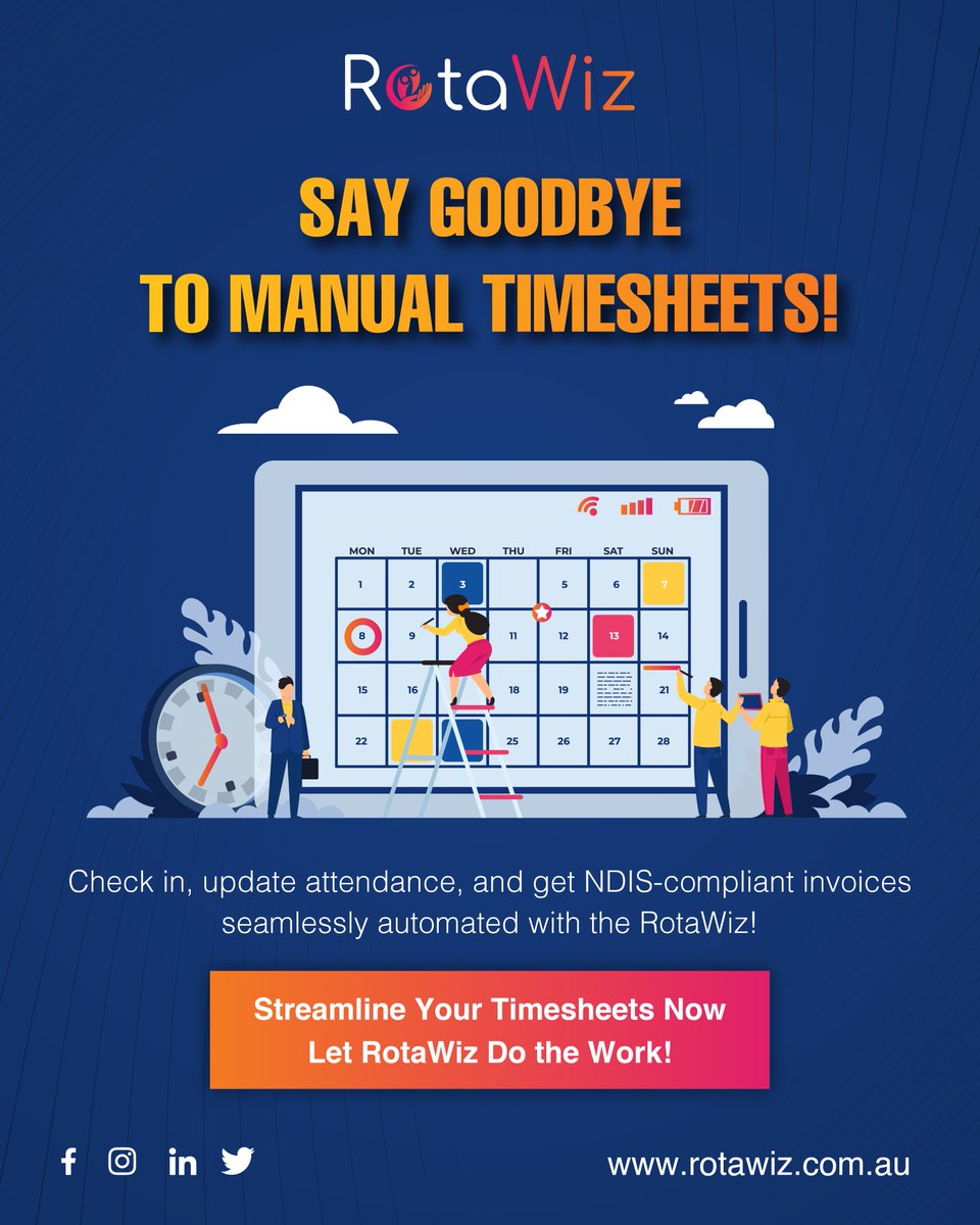 RotaWiz's tweet image. Ditch timesheet stress with RotaWiz! Transform chaos into productivity and enjoy effortless efficiency.

#RotaWiz #TimesheetAutomation #WorkSmart #AutomationMadeEasy #ProductivityBoost #StayStressFree #DigitalTransformation #FutureOfWork