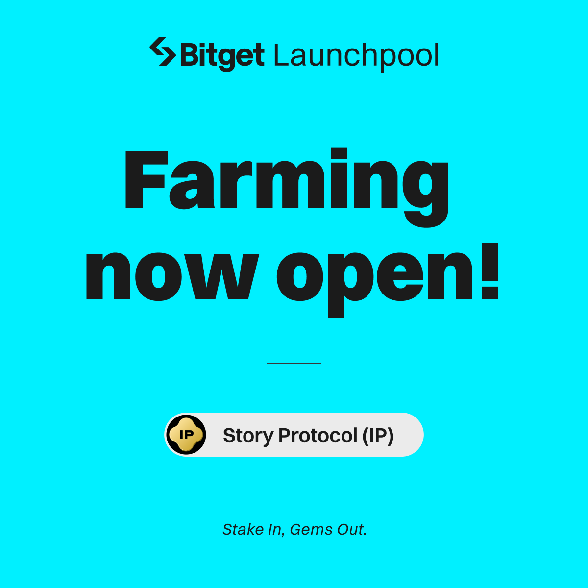 #BitgetLaunchpool featuring $IP <a href="/StoryProtocol/">Story</a> is now live! 

⛏️ Lock $BGB now to share 554,500 IP! 
🔗 Join now: bitget.com/events/launchp…

Social giveaway: 2,500 $IP up for grabs! 
🔹Follow <a href="/bitgetglobal/">Bitget</a> <a href="/StoryProtocol/">Story</a> 
🔹RT with #IPlistBitget 
🔹Enter here: