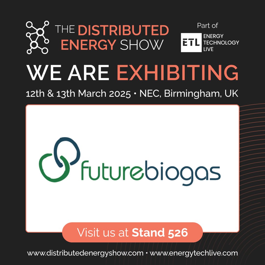 Energy Technology Live (@energytechlive) on Twitter photo We are pleased to welcome <a href="/FutureBiogas/">Future Biogas</a> as an exhibitor to The Distributed Energy Show, part of <a href="/EnergyTechLive/">Energy Technology Live</a>!
➡️ Register here for your free expo pass: vist.ly/3muvk7e
#EnergyTechnologyLive We are pleased to welcome <a href="/FutureBiogas/">Future Biogas</a> as an exhibitor to The Distributed Energy Show, part of <a href="/EnergyTechLive/">Energy Technology Live</a>!
➡️ Register here for your free expo pass: vist.ly/3muvk7e
#EnergyTechnologyLive