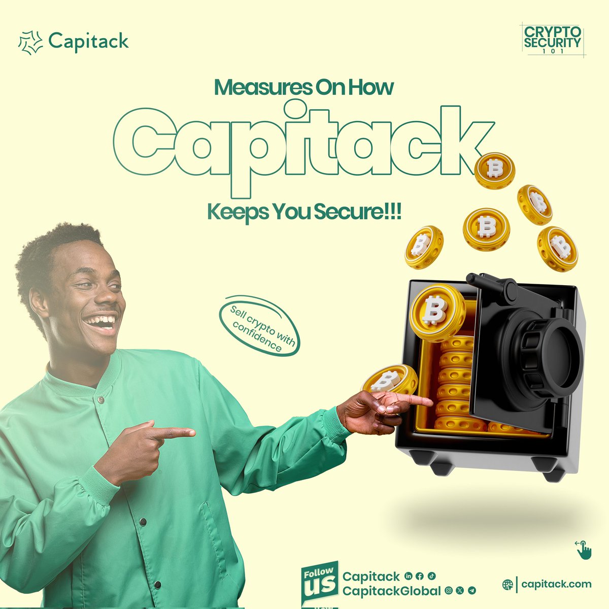 CapitackGlobal's tweet photo. 🔒 Security is everything in crypto! Here’s how Capitack protects you:
 ✔️ Industry-standard encryption
 ✔️ Secure APIs &amp; fraud detection
 ✔️ Non-custodial –YOU control your funds!
 Your safety is our priority! 😊 
 🔗 https://t.co/9qQtdypQ8F 
 #CryptoSecurity #Capitack #Crypto https://t.co/BFMCnv1dY0