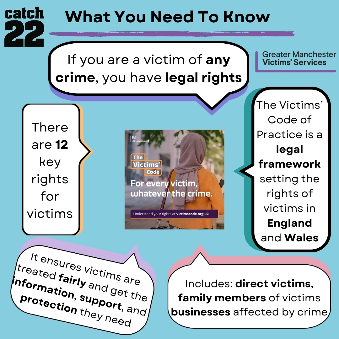 gmvictims's tweet image. 📜 The Victims&apos; Code sets out your rights if you&apos;ve been affected by crime.  At GMVS, we&apos;re here to support you—offering guidance, referrals, and help accessing your entitlements. You&apos;re not alone. 💙 #VictimsCode #SupportMatters #GMVS  ow.ly/qSEq50UZcjt