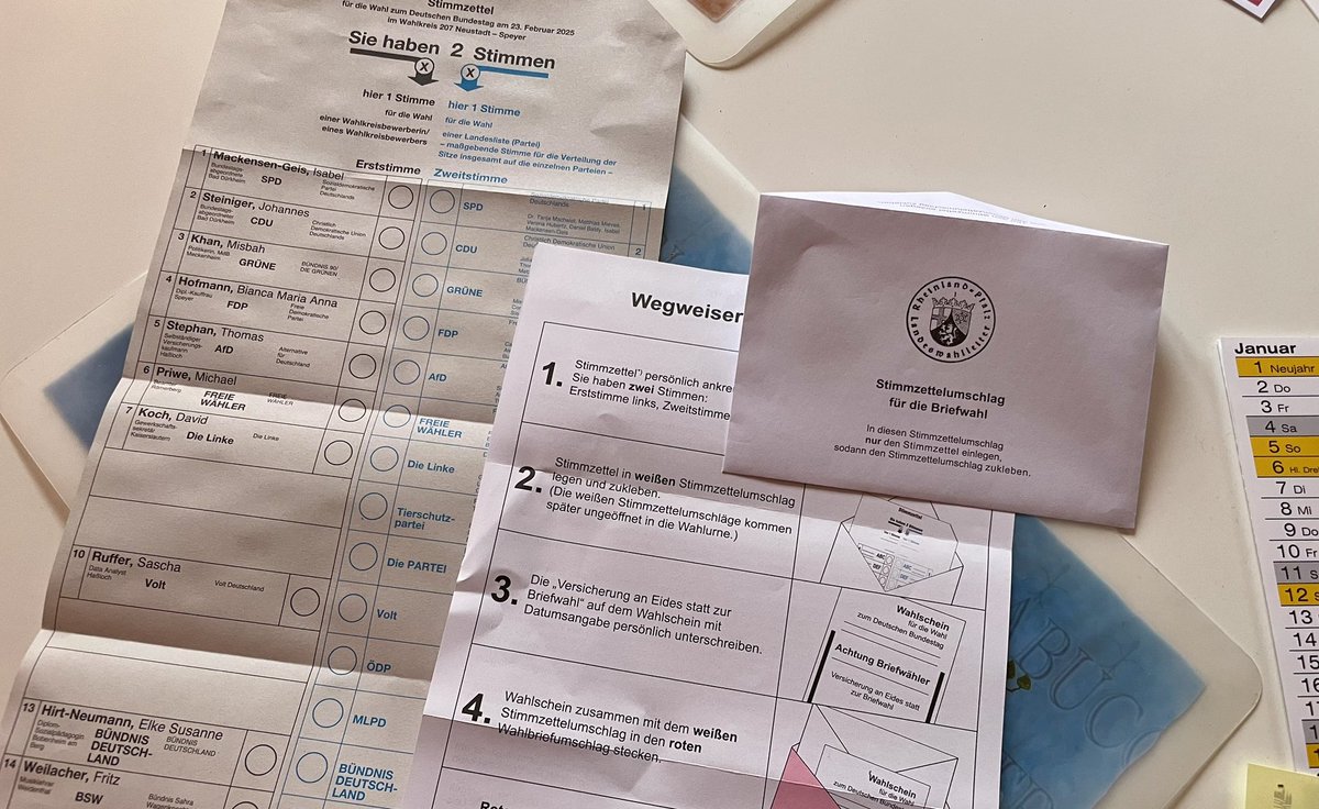 So denn. Bei mir ist heute Wahltag. #BTW25 #btw #BTW2025 #wahl #rlp #pfalz