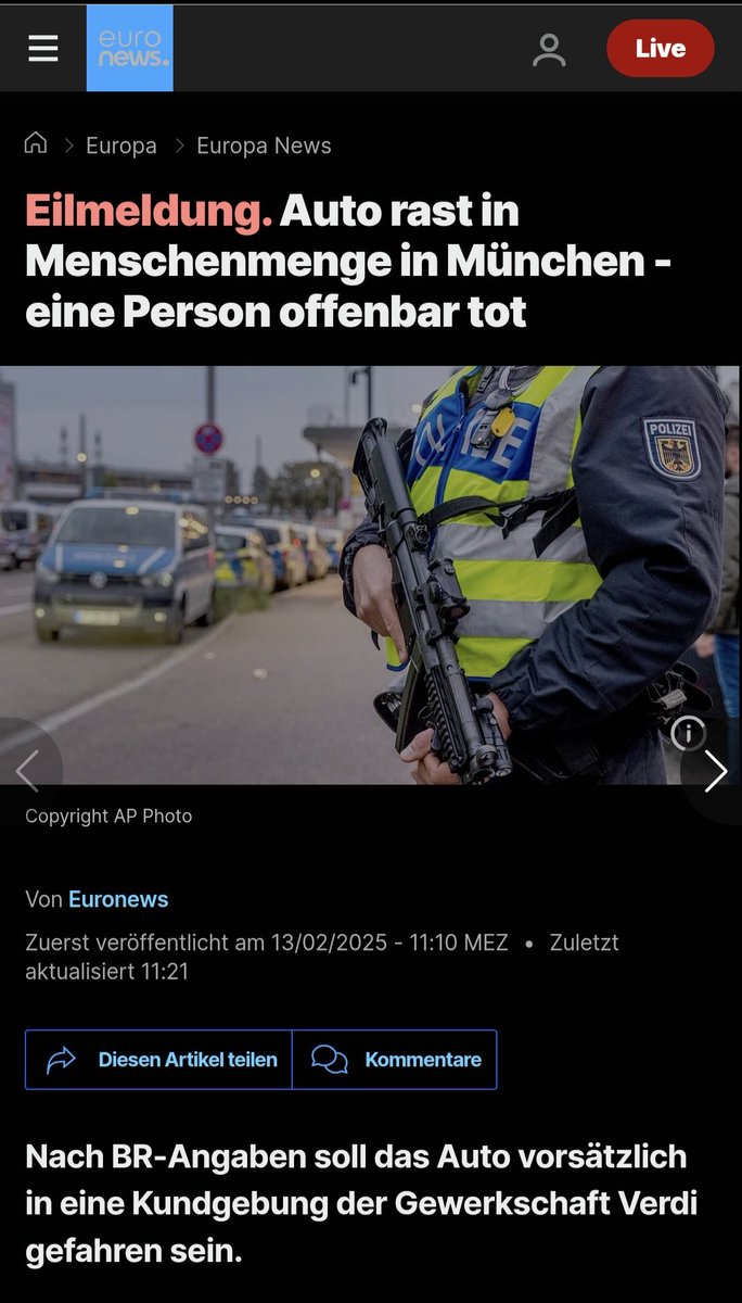 GRIT0815's tweet image. 15 Verletzte +1 Toter zu beklagen. 
#München 
#Autoattacke 
de.euronews.com/my-europe/2025…