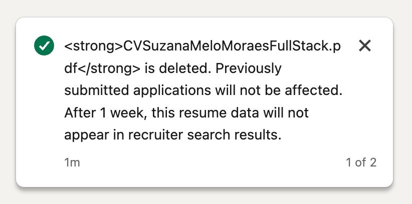 If I were FE, I could message LinkedIn to offer help and ask for a job. They may need one... 🤣🤣🤣
Cute msg received when updating my CV 😜