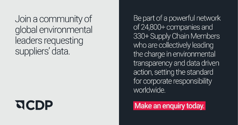 Understanding upstream impacts is crucial. CDP Supply Chain Members are able to future proof their businesses by leveraging environmental data to unlock better access to capital and sustainable finance. Future-proof your business today. Enquire now: ow.ly/Gm8n50UZcQxx