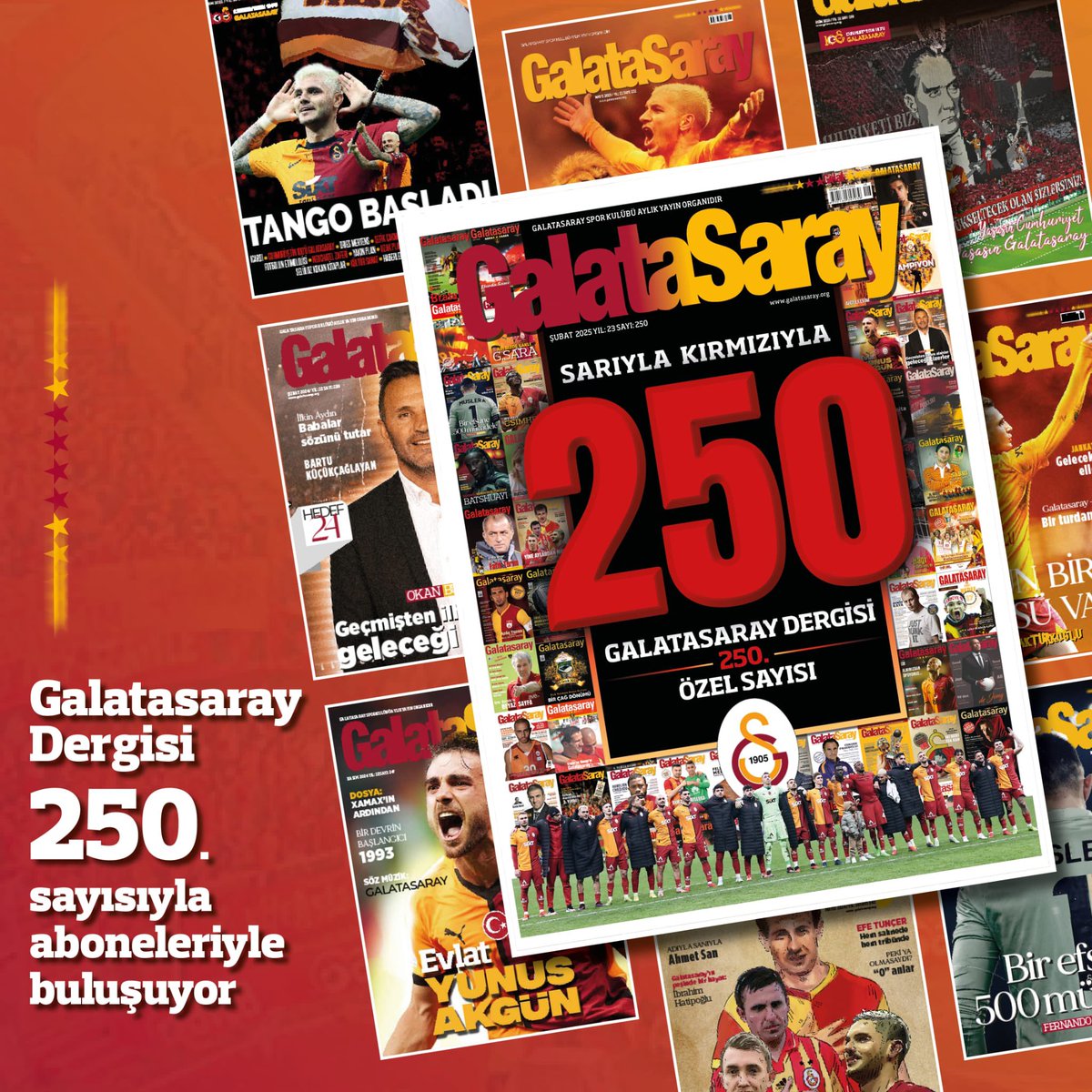 İkonikleşen çizgisiyle 23 yıldır yayın hayatını sürdüren Galatasaray Dergisi, 250. Özel Sayısıyla aboneleriyle buluşmaya hazırlanıyor. 💛❤️

Detaylar için 👉 galatasaray.org/haber/www-gsst…