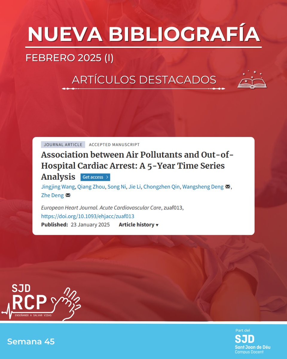 📚✨ ¡Nueva bibliografía disponible! ✨📚  

Consulta los últimos artículos en el enlace shorturl.at/DiaUo y sigue aprendiendo sobre RCP y reanimación. 🩺📖  

#BibliografíaMédica #RCP #Reanimación #FormaciónSanitaria #SalvarVidas #EducaciónMédica 🏥