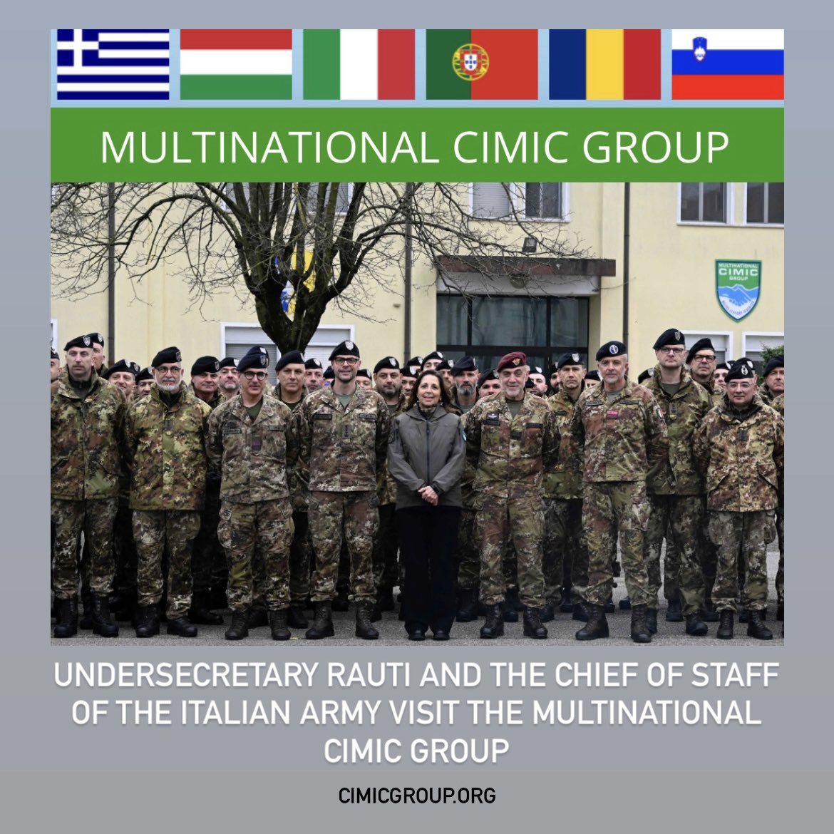 isabellarauti's tweet photo. “UNDERSECRETARY RAUTI AND THE CHIEF OF STAFF OF THE ITALIAN ARMY VISIT THE MULTINATIONAL CIMIC GROUP”
⬇️
https://t.co/zUeFU5qHO8
@GuidoCrosetto @MinisteroDifesa @SM_Difesa @Esercito @ItalianAirForce @ItalianNavy @_Carabinieri_
#ShapeNATO #JFCNaples #JFC_HQ_Brunssum #CimicCoe #CIMIC #MNCG #MottadiLivenza #WeAreNATO #StrongTogether #Italia #Grecia #Ungheria #Portogallo #Romania #Slovenia #UnaForzaperilPaese #ForzeArmate #Esercitodegliitaliani #Alserviziodelpaese #Difesa #cooperazionecivilemilitare #peacekeeping #resilienza #processidipace