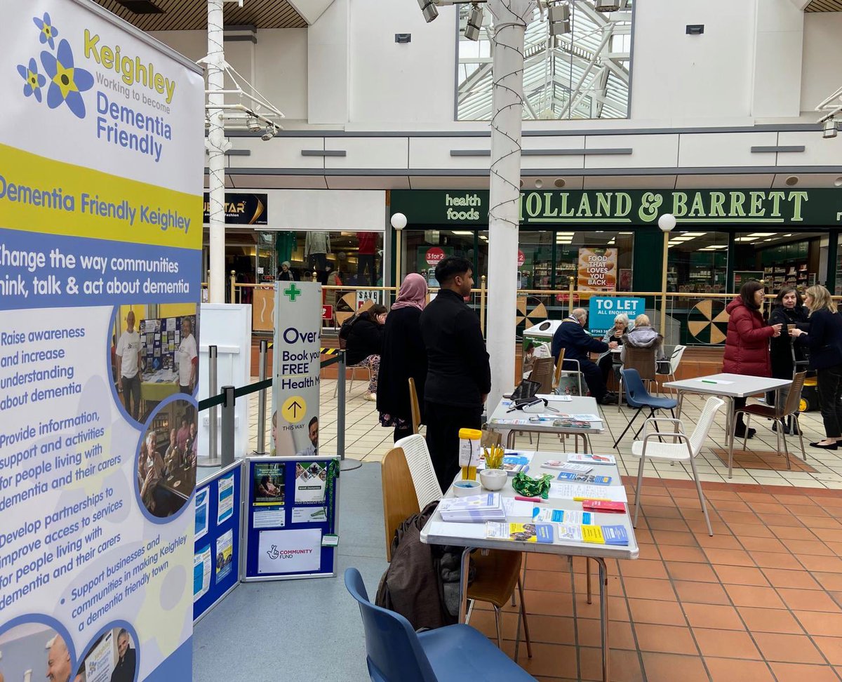 Wow what a busy day! The monthly event with Specsavers Keighley which is always great fun and raises awareness in the community. The centre was also lively this morning with great social engagement and peer support in abundance. #dementia