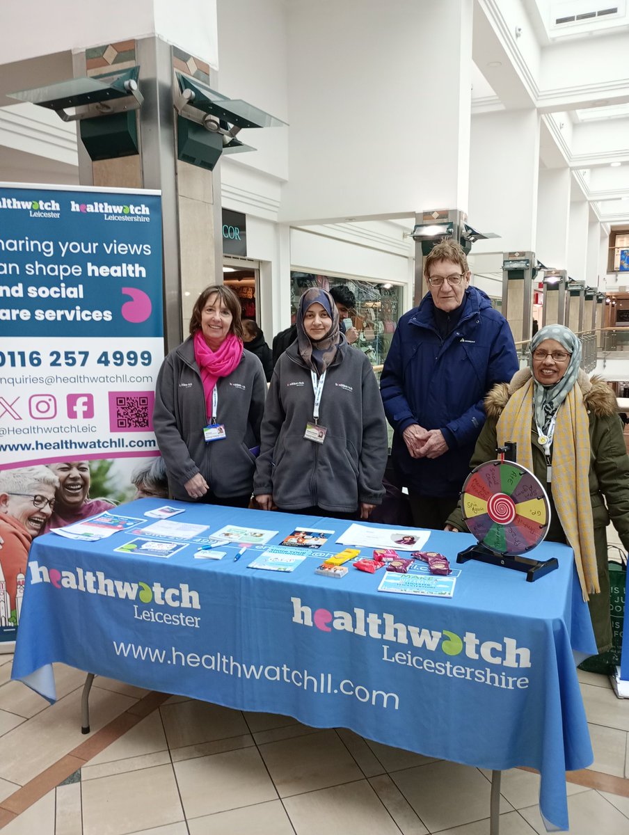 Healthwatch Community Outreach (@hwll_co) on Twitter photo We are at the Haymarket Leicester today. Come and share your experiences about the local services.<a href="/HealthwatchLeic/">Healthwatch Leicester and Leicestershire</a> <a href="/HWLL_Dulna/">Dulna</a> <a href="/HWLL_Gemma/">Gemma</a> <a href="/HWLL_Harsha/">Harsha Kotecha</a> <a href="/HWLL_Riyaadh/">Riyaadh</a> <a href="/Leic_hospital/">Leicester's Hospitals</a> <a href="/LeicsCares/">Leicestershire Cares #TogetherWeCan</a> <a href="/LiveWellLeics/">Live Well Leicester</a> <a href="/shamacentre/">Shama Women's Centre</a> <a href="/valonline/">Voluntary Action LeicesterShire (VAL)</a> <a href="/jamilaslegacy/">Jamila’s Legacy CIC</a> <a href="/LOROSEducation/">LOROS Centre for Excellence</a> Shirin We are at the Haymarket Leicester today. Come and share your experiences about the local services.<a href="/HealthwatchLeic/">Healthwatch Leicester and Leicestershire</a> <a href="/HWLL_Dulna/">Dulna</a> <a href="/HWLL_Gemma/">Gemma</a> <a href="/HWLL_Harsha/">Harsha Kotecha</a> <a href="/HWLL_Riyaadh/">Riyaadh</a> <a href="/Leic_hospital/">Leicester's Hospitals</a> <a href="/LeicsCares/">Leicestershire Cares #TogetherWeCan</a> <a href="/LiveWellLeics/">Live Well Leicester</a> <a href="/shamacentre/">Shama Women's Centre</a> <a href="/valonline/">Voluntary Action LeicesterShire (VAL)</a> <a href="/jamilaslegacy/">Jamila’s Legacy CIC</a> <a href="/LOROSEducation/">LOROS Centre for Excellence</a> Shirin