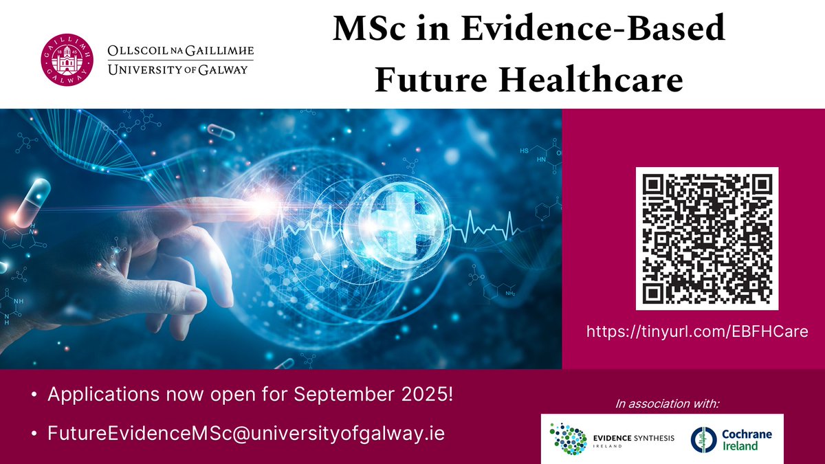 🎓MSc in Evidence-Based Future Healthcare is open to register!

This online #postgraduate course equips healthcare workers to transform practice, optimise outcomes &amp; advance careers with cutting-edge skills. 

👉More info here: tinyurl.com/UGMScEBFHC