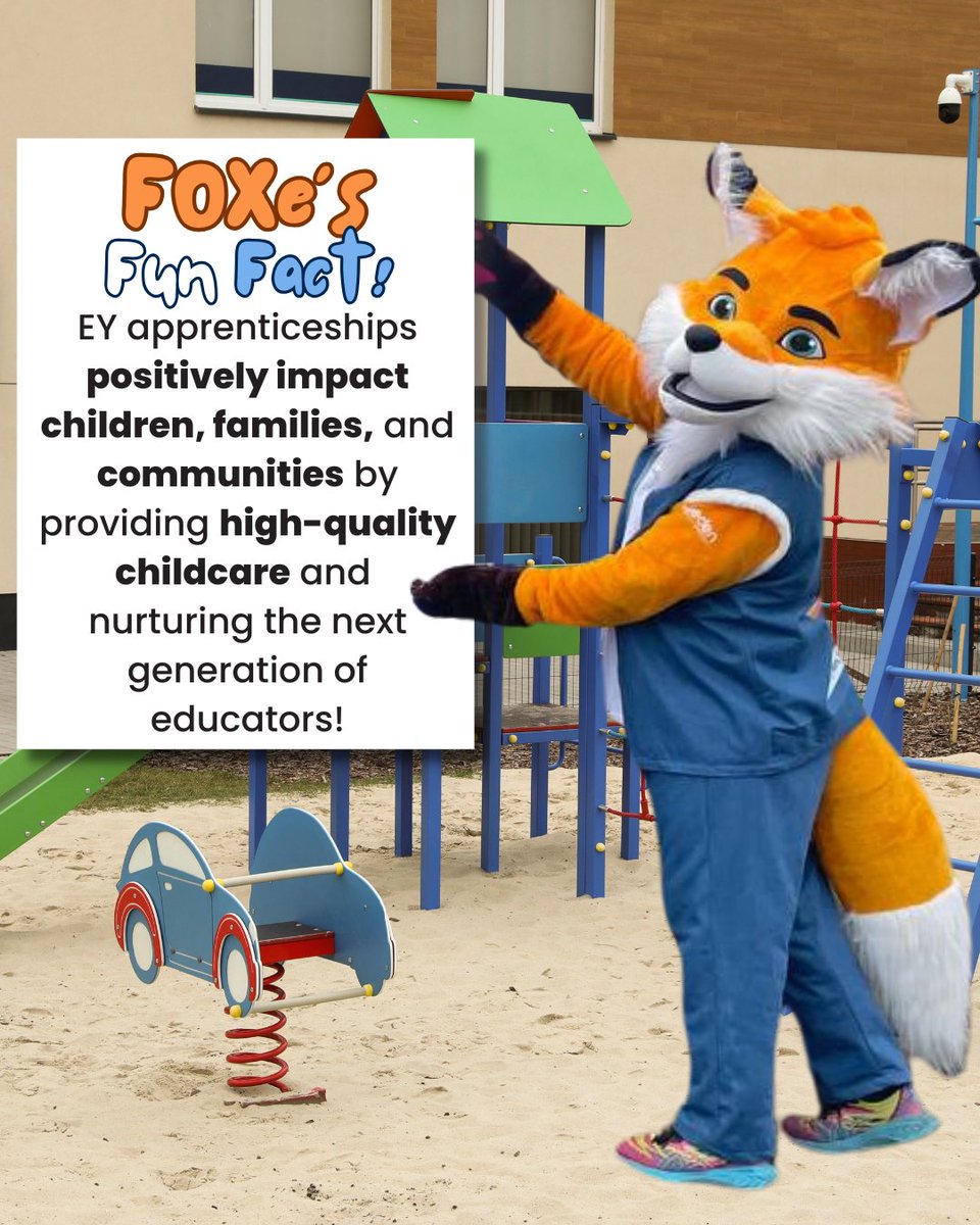Community Thursday!
Hear how our apprentices are making a local impact and FOXe's visit nurseries as the Guardian for Healthy Living for Children 🦊 loom.ly/TaTM2zs

#nationalapprenticeshipweek #earlyyearsapprenticeships #earlyyears #apprenticeships #edents #naw2025