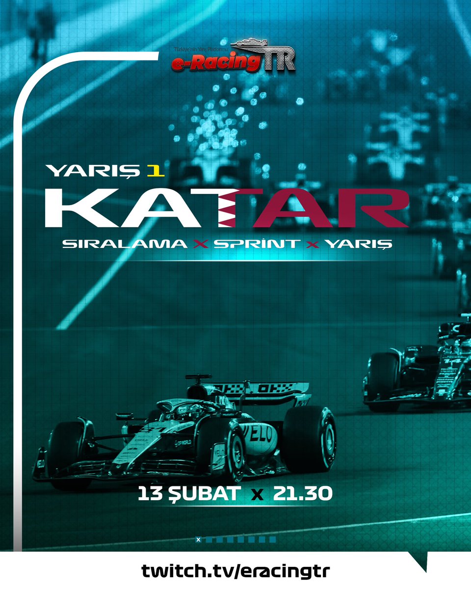 Yeni sezon yeni şanslar 💪🏻 

Bu akşam 21:30’da 🇶🇦 Katar pistindeyiz. Birbirinden güzel mücadeleleri kaçırmamak için takip etmeyi unutmayın.!

🕤 21:30
🎥 twitch.tv/eracingtr

#F124 #F1espor #QatarGP