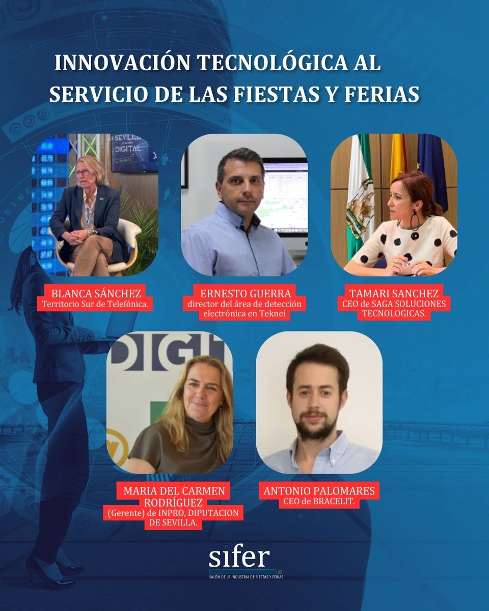 salonsifer's tweet photo. 🚀 Mesa: Innovación Tecnológica al Servicio de las Fiestas y Ferias 🎡📲

🎤 Ponentes:
✅ Blanca Sánchez 
✅ Ernesto Guerra 
✅ Tamari Sánchez
✅ María del Carmen Rodríguez 
🗣️ Modera:
🎙️ Antonio Palomares

#SIFER25 #FiestasYFerias https://t.co/oakeFG51UU