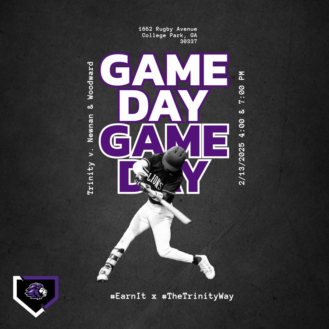 TCSLions_BSBL's tweet photo. 🦁❕GAME DAY ❕🦁

Great day to hit the road and play two! 

🆚: Newnan &amp; Woodward
⏰: 4:00 P.M. &amp; 7:00 P.M.
📍: 1662 Rugby Ave. College Park, GA. 30337 https://t.co/VlDofuTGx2