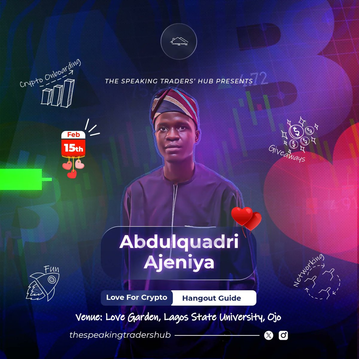 speakingtraders's tweet photo. MEET OUR FIRST GUIDE FOR THE LOVE FOR CRYPTO HANGOUT🤩‼️

Abdulquadri, described as a "jack of all stages", is an award winning law student, and an excellent public speaker.🔥

He has served as a compere on numerous national and international stages, bringing live to events. https://t.co/wWFj3cMvIR