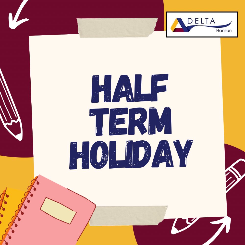 The Academy will close this Friday 14 February at normal time and school will re-open to students on Tuesday 25 February at 8.25am. Wishing all our students a wonderful half term break. Hanson Academy.