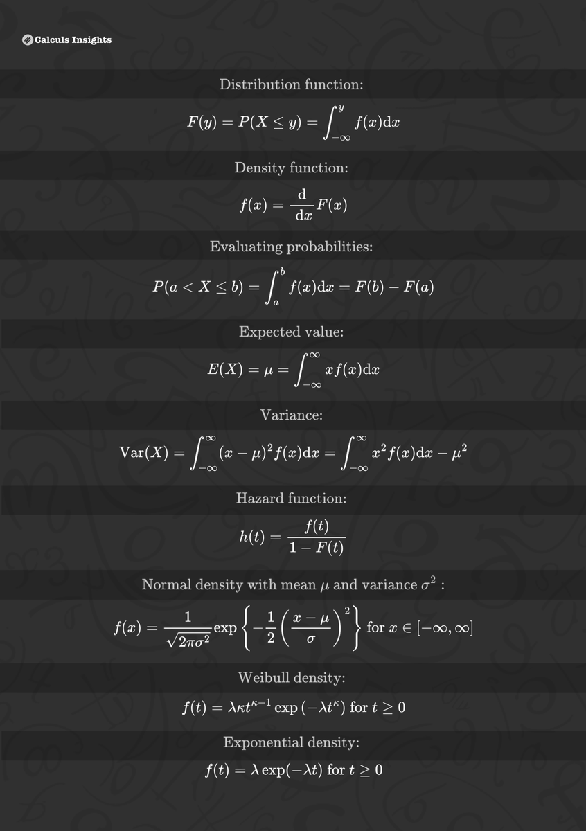 TheMathFlow's tweet image. Continuous probability distributions...ᝰ.ᐟ