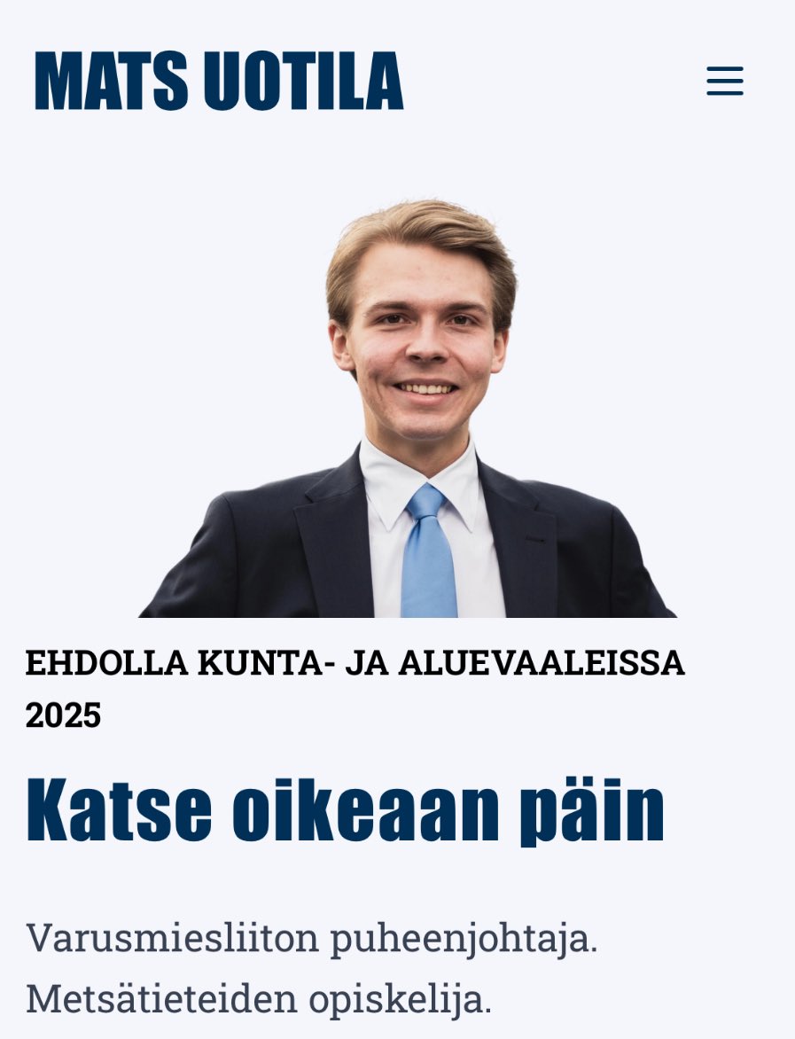 MatsUotila's tweet photo. Mietin kauan sopivaa slogania. Sitten keksin tämän. Se kertoo hyvin minusta ja mietteistäni. Olen ehdolla kunta- ja aluevaaleissa Tampereella ja Pirkanmaalla. Teemoistani tarkemmin nettisivuilla. Tutustu, voit vihastua tai ihastua!

https://t.co/VhBlt9EEqp https://t.co/Hc2exTSSCj